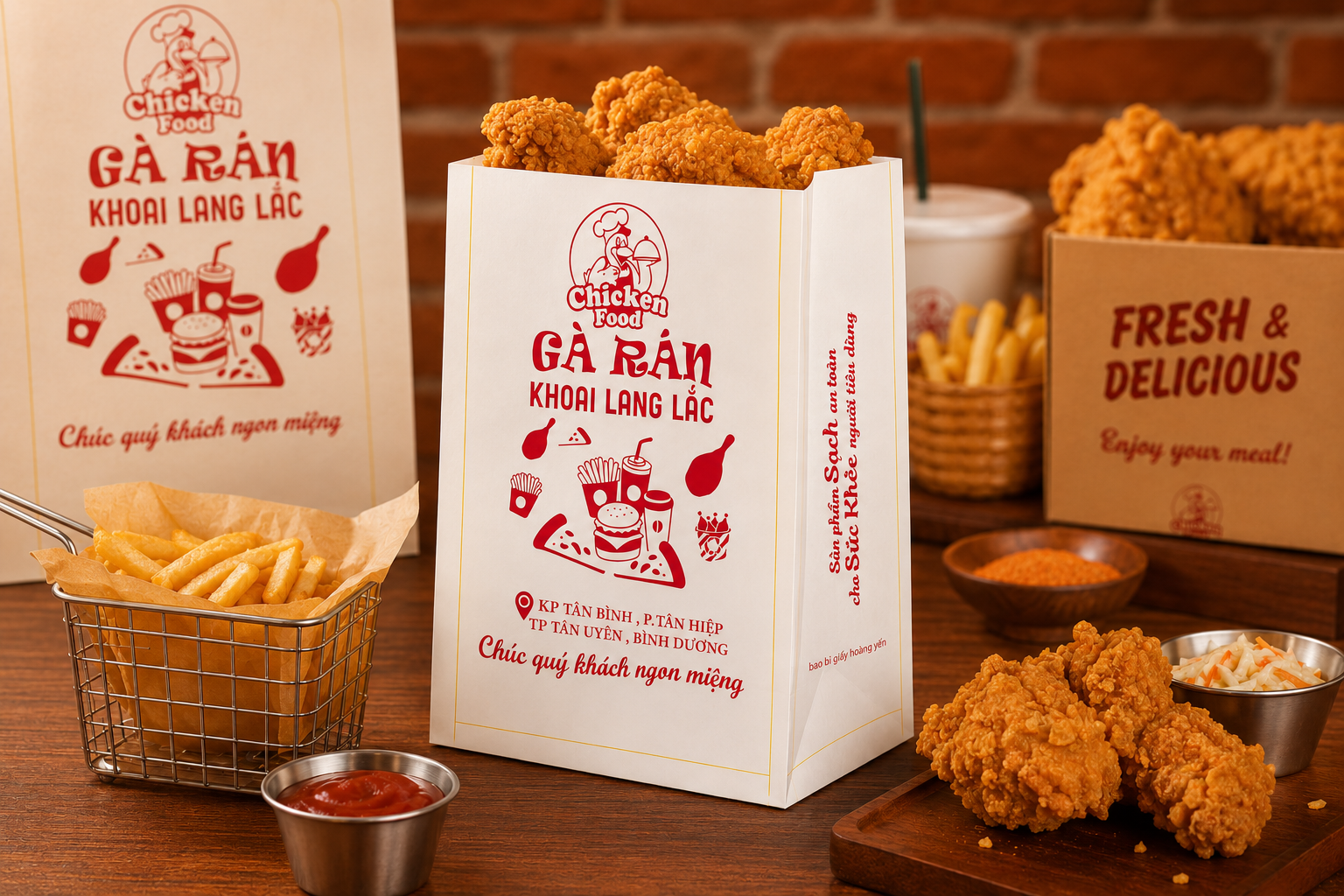 Túi Giấy Gà Rán và Đồ Chiên